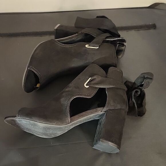 BRAND NEW JUSTFAB KARINE PEEP-TOE BOW-TIE ANKLE BOOTIES G1 - Picture 10 of 15